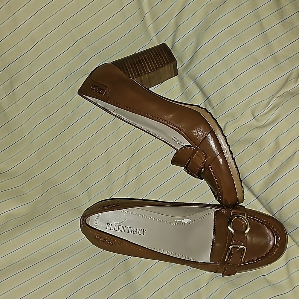 Ellen Tracy Brown Chunky Heels Woman's Size 8 - Picture 11 of 16